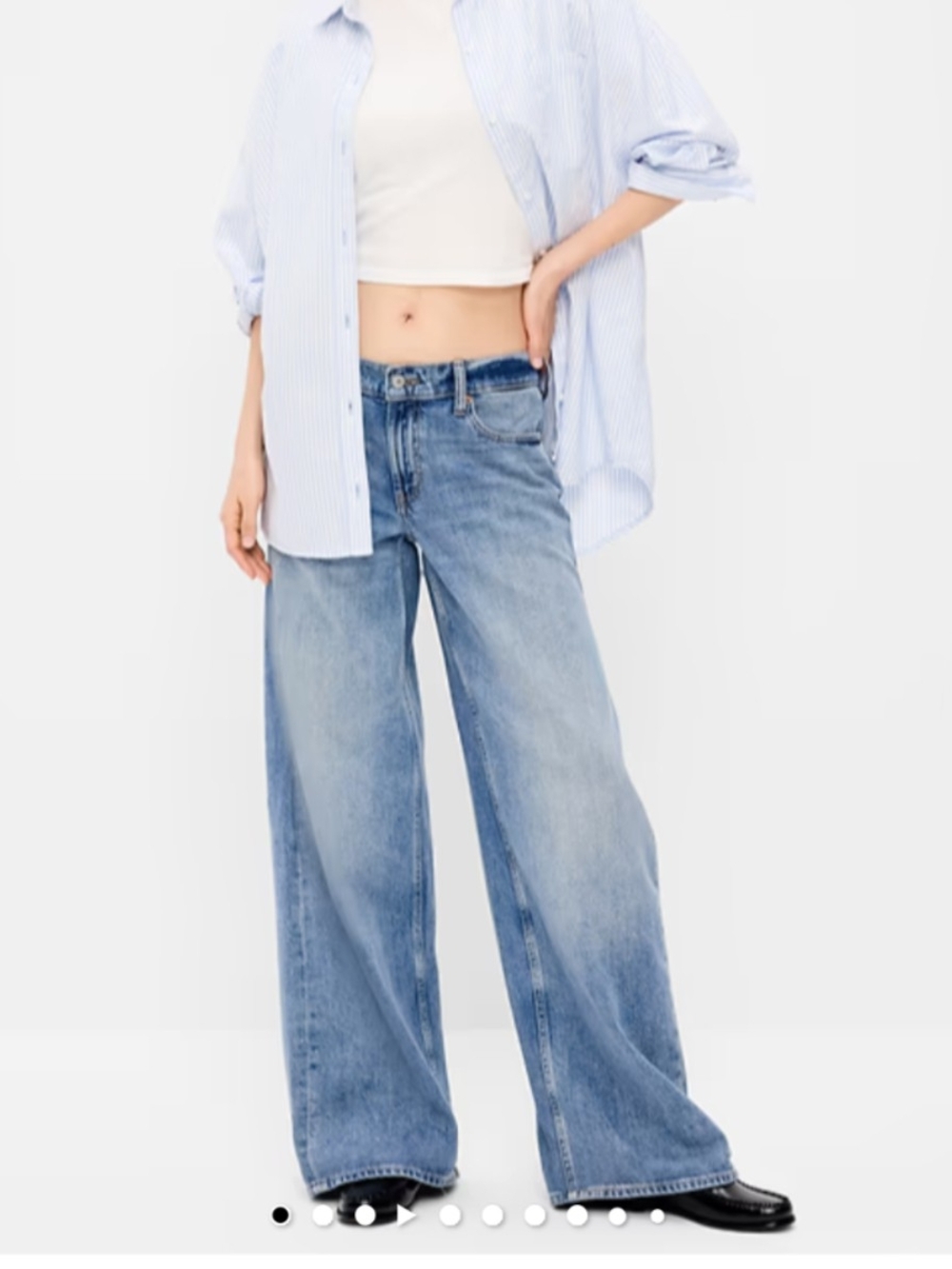 Old Navy Plus Size 22w Low Rise Baggy Wide Leg Light Blue Women’s Jeans Grunge
